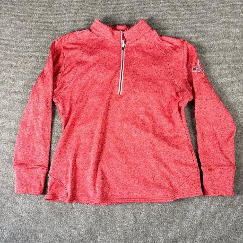 FootJoy Womens Pullover Medium Heathered‎ Red 1/4 Zip Golf Odessa CC Logo